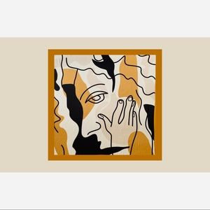 🆕 abstract figurative painting square scarf